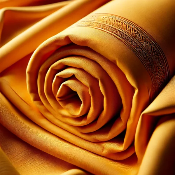 Saffron Dhoti & Angavastram – Pure Cotton, Traditional Wear - Image 2