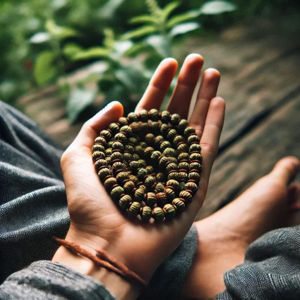 Tulsi Mala – Sacred Basil Beads for Meditation & Chanting - Image 3