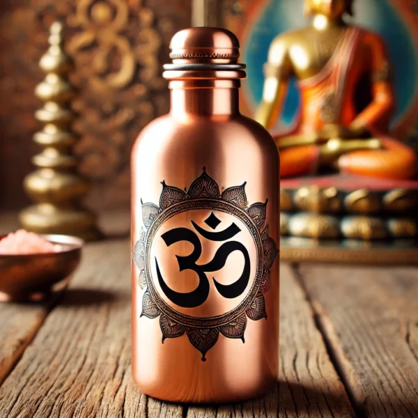 Ayurvedic Copper Water Bottle – Om Inscription for Holistic Health