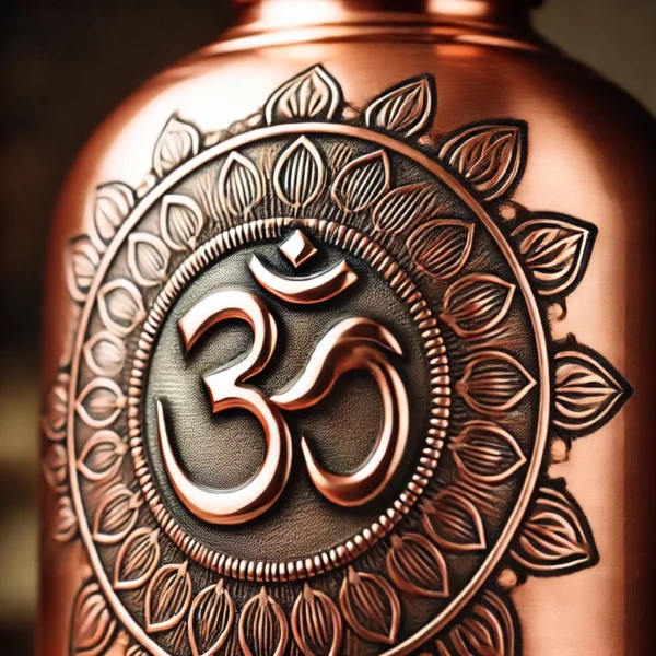 Ayurvedic Copper Water Bottle – Om Inscription for Holistic Health - Image 2